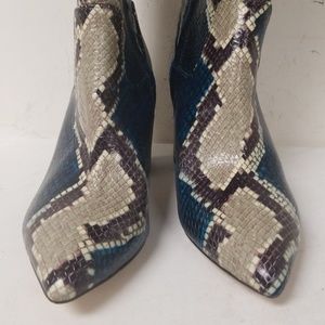 hai serpent snake print leather tall block heel boots